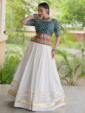 Stylish Green Gamthi Embroidered Cotton Navratri Wear Lehenga Choli