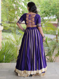 Adorning Purple Gamthi Work Rayon Navratri Wear Lehenga Choli
