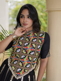 Fantastic Black Mirror Work Rayon Navratri Wear Lehenga Choli