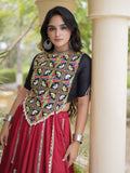 Graceful Maroon Gota Patti Rayon Navratri Wear Lehenga Choli