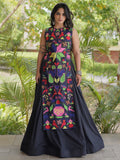 Notable Black Gamthi Embroidered Cotton Navratri Wear Lehenga Choli