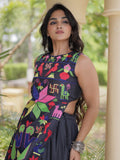 Notable Black Gamthi Embroidered Cotton Navratri Wear Lehenga Choli