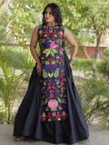 Notable Black Gamthi Embroidered Cotton Navratri Wear Lehenga Choli