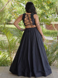 Notable Black Gamthi Embroidered Cotton Navratri Wear Lehenga Choli