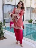 Attractive Red Sequins Viscose Festival Wear Salwar Kameez