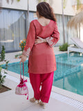 Attractive Red Sequins Viscose Festival Wear Salwar Kameez