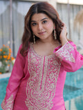 Wonderful Pink Zari Embroidered Viscose Event Wear Salwar Kameez