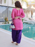 Wonderful Pink Zari Embroidered Viscose Event Wear Salwar Kameez