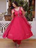 Fantastic Pink Embroidery Chanderi Festival Ware Suite With Dupatta