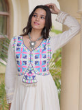 Magnificent Off-White Gota Patti Cotton Navratri Wear Gown