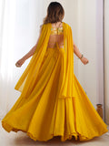 Astonishing Yellow Georgette Haldi Wear Lehenga With Embroidered Choli