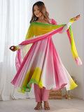 Attractive Muti-Color Georgette Silk Festive Wear Anarkali Suit With Dupatta