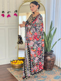 Alluring Black Sequins Chanderi Festive Wear Pant Suit With Printed Dupatta