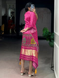 Graceful Rani Pink Gota Patti Gaji Silk Daily Wear Kaftan