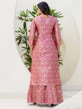 Precious Pink Zari Weaving Jacquard Festive Wear Sharara Suit