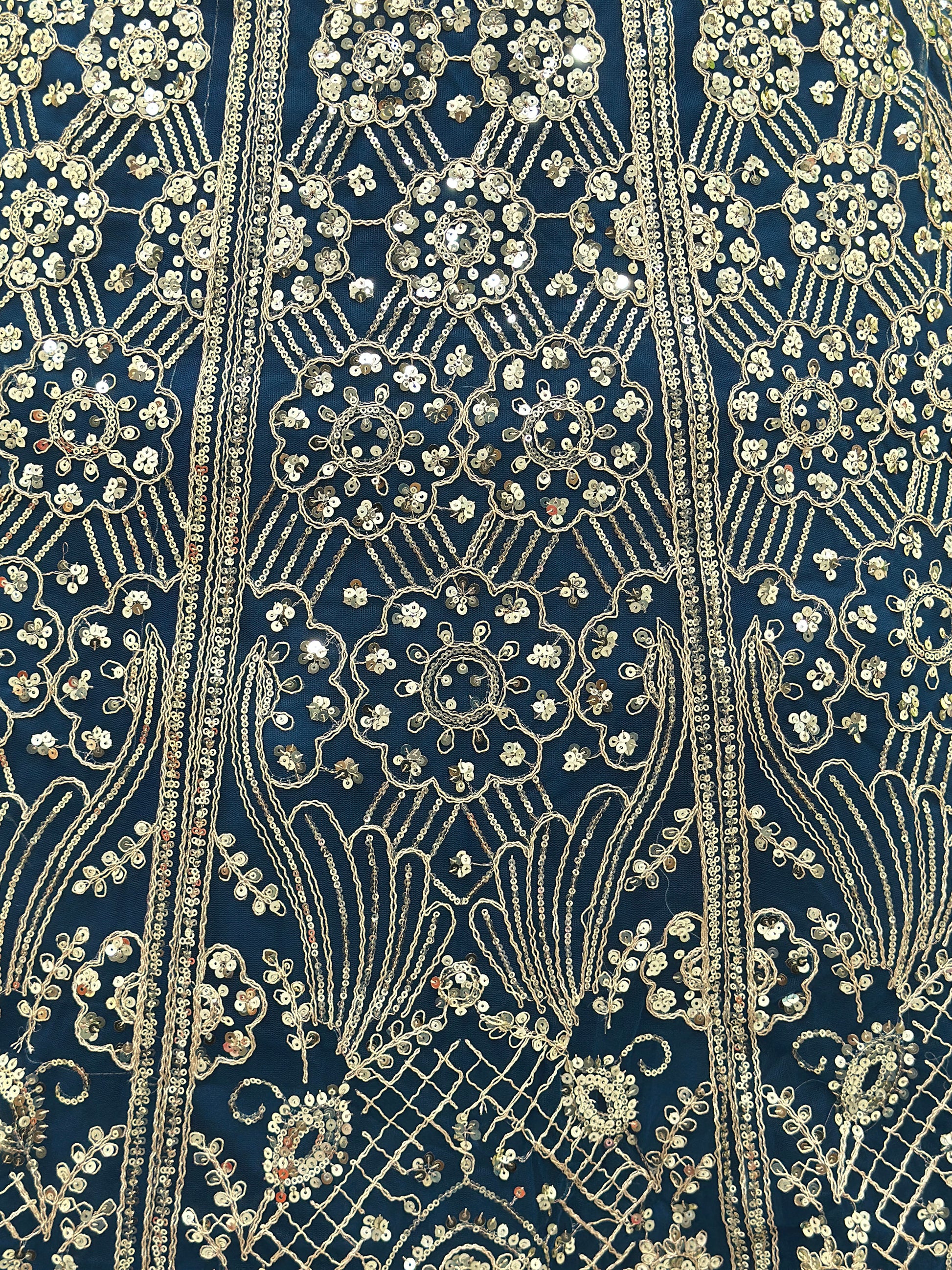 Awesome Teal Blue Sequins Net Engagement Wear Lehenga Choli