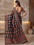 Glamorous Black Mirror Work Crepe Event Wear Saree With Blouse