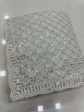 Elegant White Pearl Work Net Reception Wear Saree With Blouse