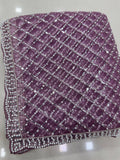Radiant Lavender Sequins Work Net Reception Wear Saree