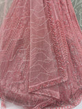 Dazzling Dusty Pink Sequins Net Wedding Wear Lehenga Choli With Dupatta