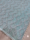 Gorgeous Sky Blue Sequins Work Net Party Wear Saree With Blouse