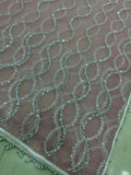 Sparkling Light Pink Pearls Work Net Reception Wear Saree With Blouse
