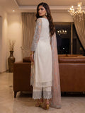 Classic White Sequins Net Eid Special Pant Suit With Dupatta