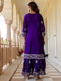Rich Purple Zari Work Chinon Traditional Gharara Suit With Dupatta