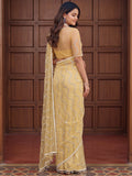 Sparkling Yellow Sequins Net Festival Wear Saree With Blouse