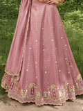 Gorgeous Dusty Pink Embroidered Silk Lehenga Choli With Dupatta