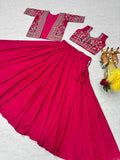 Amazing Rani Pink Embroidered Silk Function Wear Lehenga Choli With Jacket