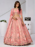 Lavish Blush Pink Dori Work Banarasi Silk Sangeet Wear Lehenga Choli