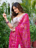Charming Off-White Thread Work Tissue Silk Wedding Lehenga Choli