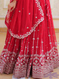 Fabulous Pink Sequins Georgette Party Wear Lehenga Choli With Dupatta
