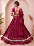 Dazzling Maroon Mirror Work Cotton Navratri Wear Lehenga Choli