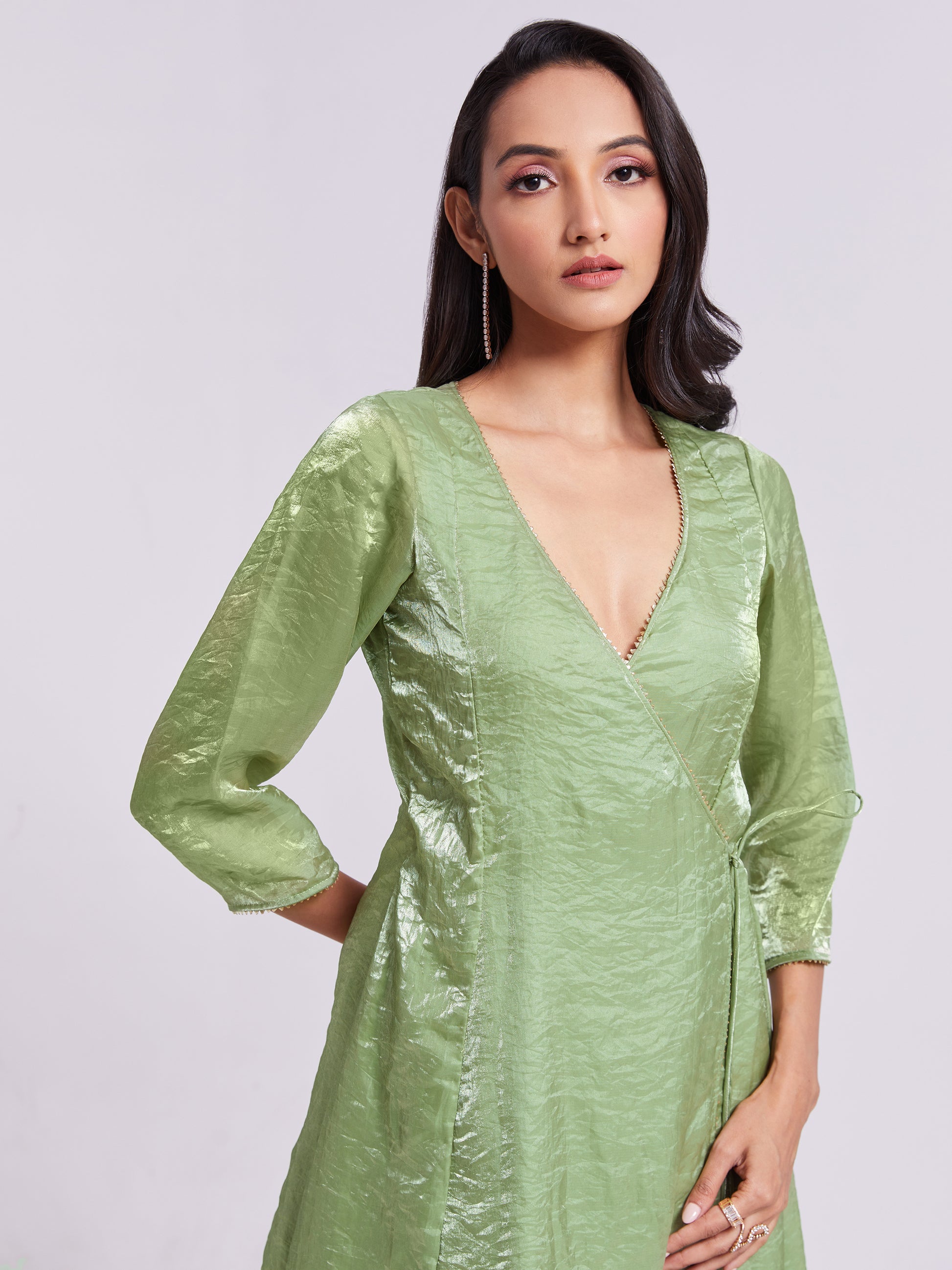 Astonishing Sea Green Organza Festival Wear Kurta With Pant