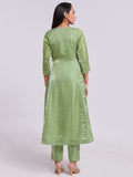Astonishing Sea Green Organza Festival Wear Kurta With Pant