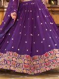 Dazzling Purple Sequins Georgette Festival Wear Lehenga Choli