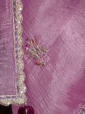 Ravishing Pink Zari Embroidered Tissue Silk Saree With Blouse