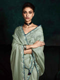 Lovable Pista Green Tissue Silk Festival Wear Saree With Blouse