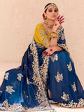 Stunning Navy Blue Thread Embroidered Viscose Engagement Wear Saree