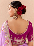 Tantalizing Purple Thread Embroidered Viscose Engagement Wear Saree