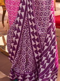 Incredible Pink Digital Printed Silk Festival Wear Saree With Blouse
