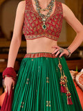 Surprising Green Zari Weaving Silk Wedding Lehenga Choli With Dupatta