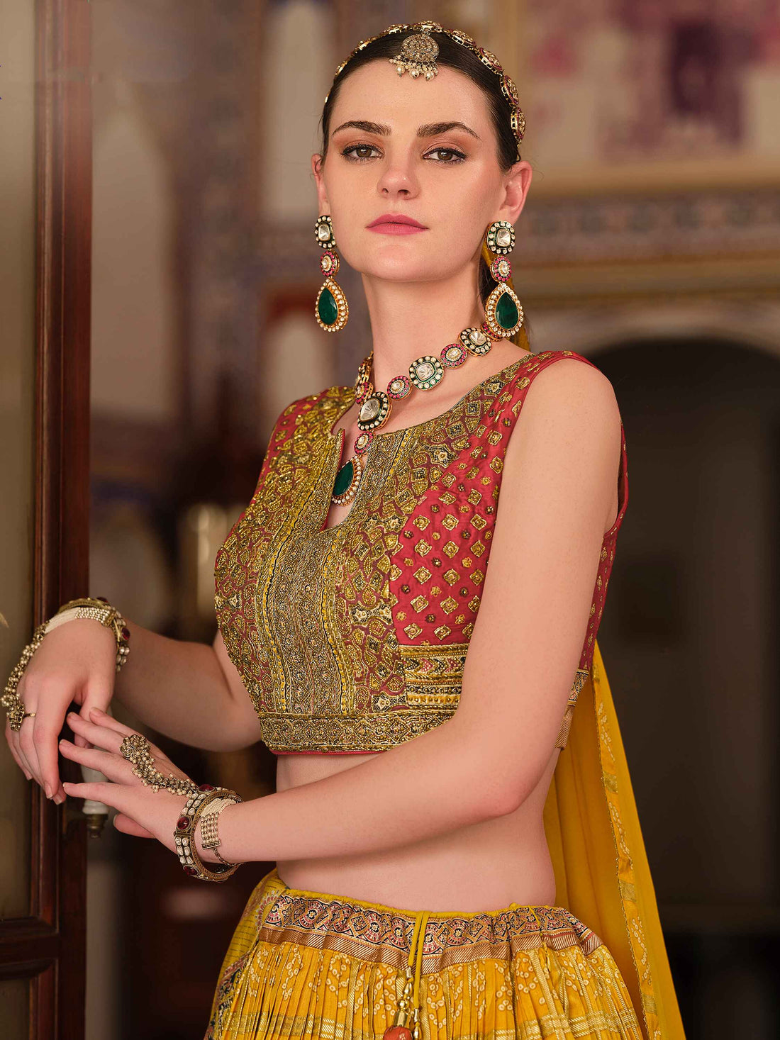 Ravishing Yellow Foil Print Silk Haldi Wear Lehenga Choli With Dupatta