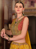 Ravishing Yellow Foil Print Silk Haldi Wear Lehenga Choli With Dupatta
