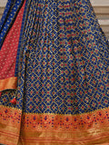 Stunning Navy Blue Bandhani Print Silk Designer Lehenga Choli