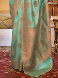 Wonderful Green Zari Woven Silk Sangeet Wear Saree With Blouse