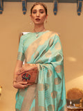 Wonderful Green Zari Woven Silk Sangeet Wear Saree With Blouse