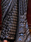 Attractive Black Digital Printed Satin Event Wear Saree With Blouse